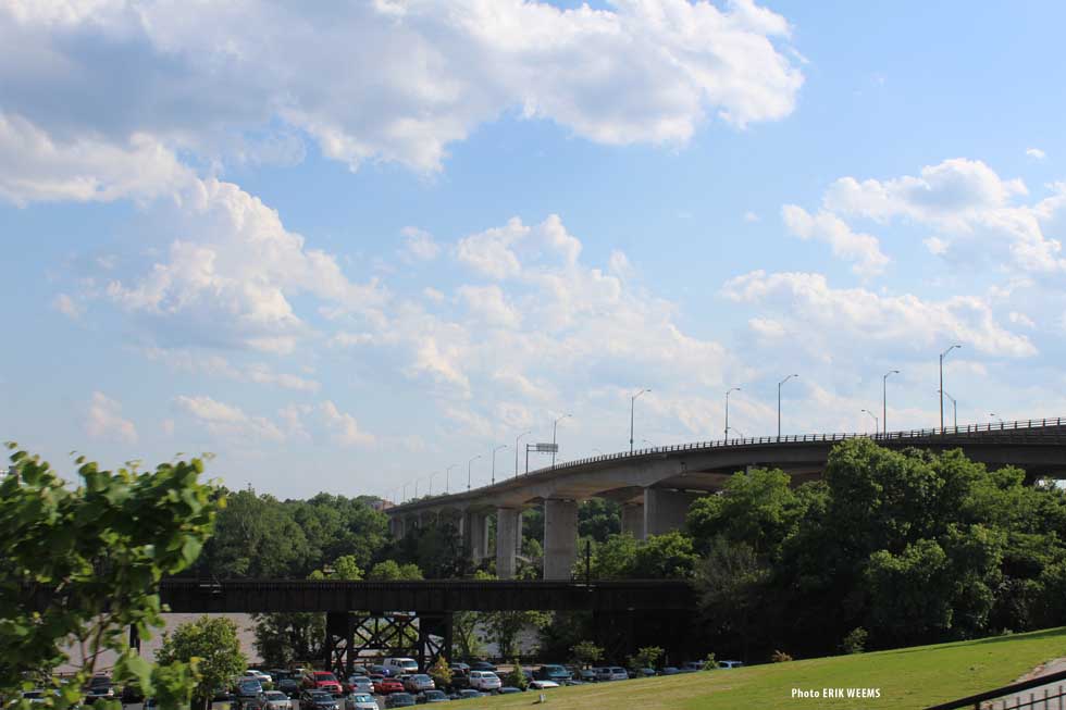 Robert E Lee Bridge over James River in Richmond Virginia