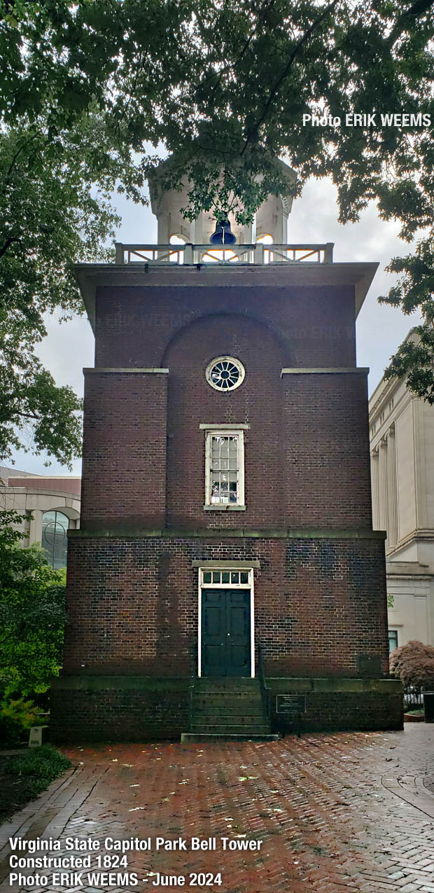 Virginia Capitol park Bell Tower constructed 1824