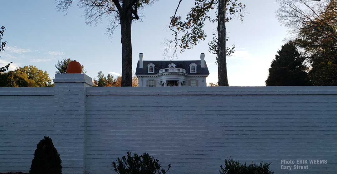 House on Cary with White Wall