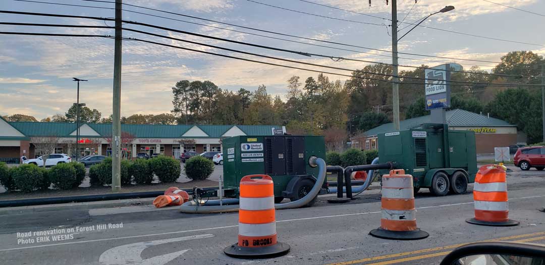 Road renovation on Forest Hill Road