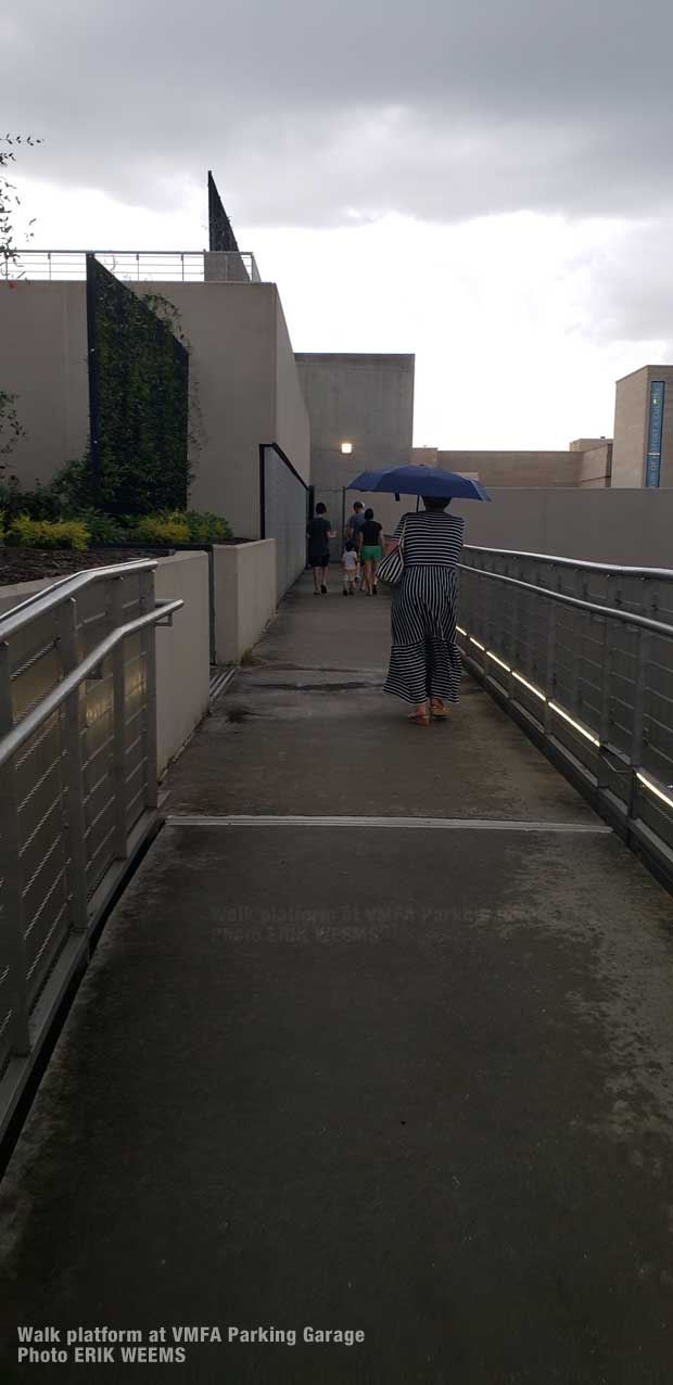 The walking platform at the VMFA Parking Garage