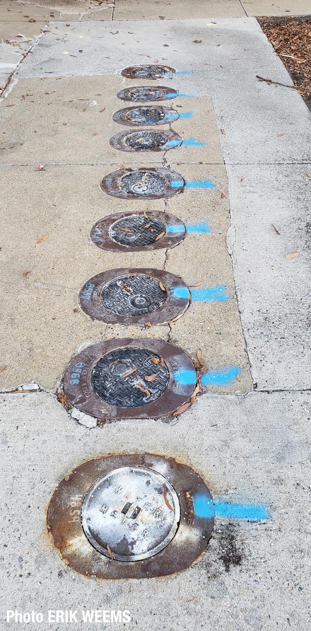 The metal man hole covers