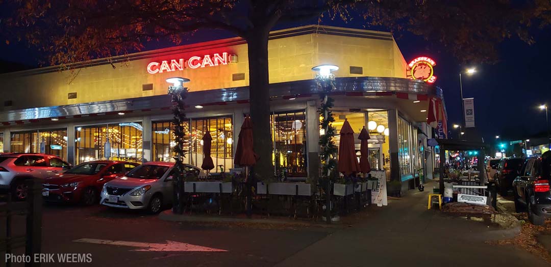 The Can Can Restaurant on Cary Street at night The Can Can Restaurant on Cary Street at night