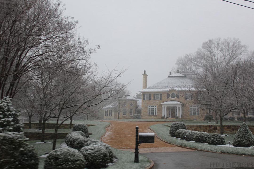 Richmond Virginia house in the snow