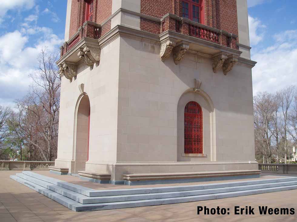 The base of the Carillon Tower at Byrd Park in Richmond VA. 