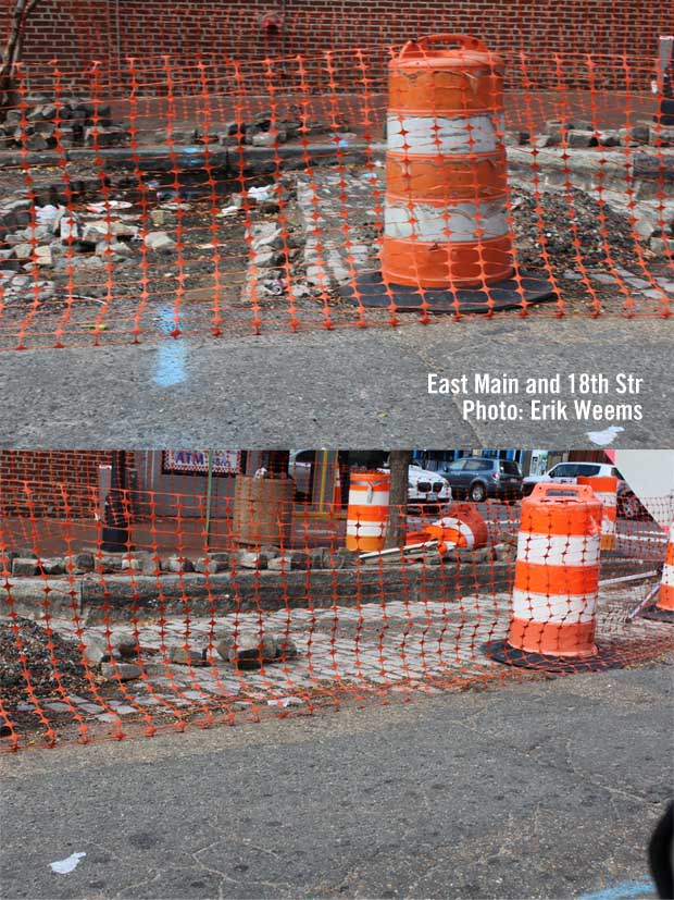 Cobblestones in Richmond at E Main Street and 18th Street