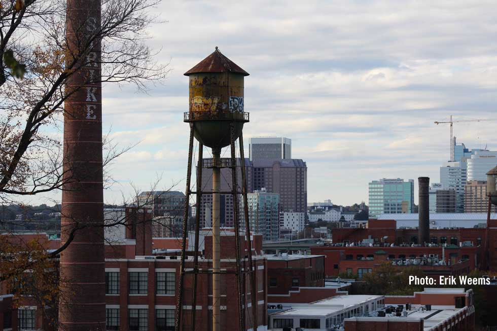 Lucky Strike Logo and Water Tower in Richmond Virginia