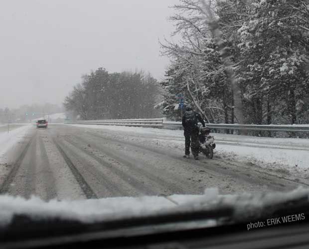 Moped no place for snow