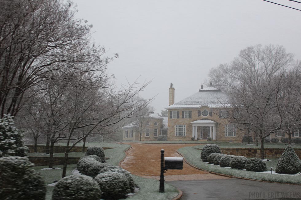 Richmond Virginia house in the snow