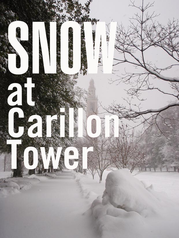 Snow at Carillon Tower