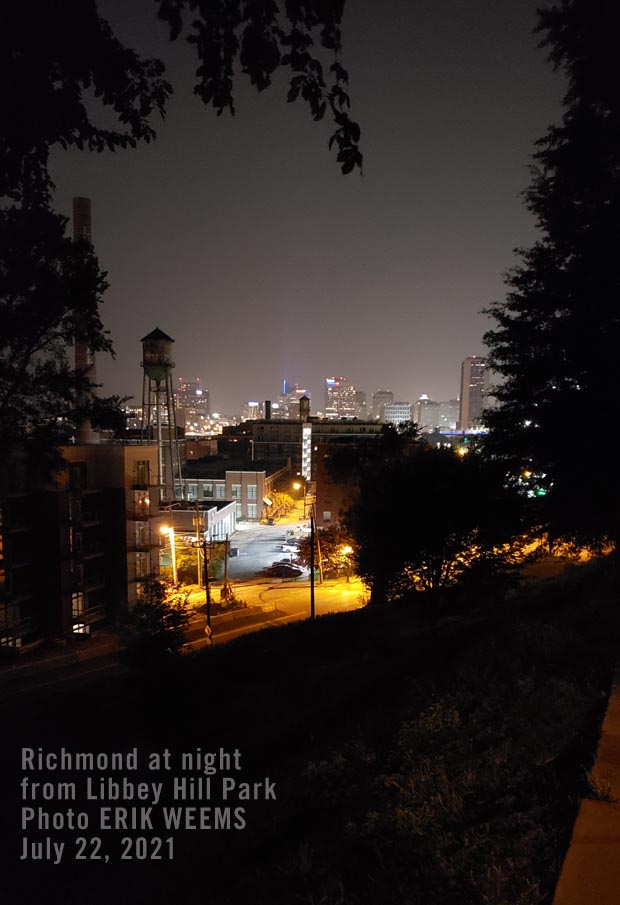 Richmond at night from Libbey Hill
