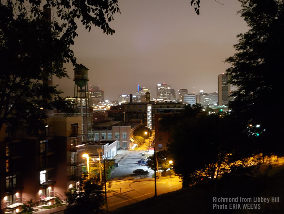 Libbey Hill view of Richmond Virginia at night