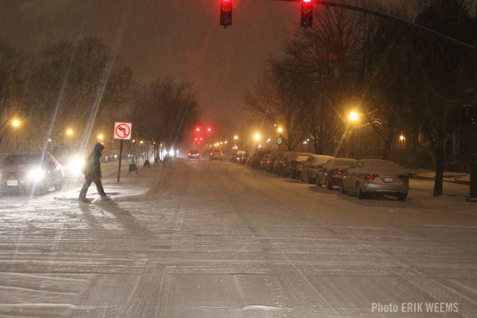 Snow on Arthur Ashe blvd in Richmond